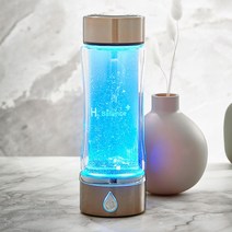 오마주 수소수 제조기 생성기 H2B-H20 백금 티타늄 친환경 유리 350ml 고농도 전기환원 휴대용 텀블러, 골드메탈