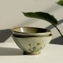 국산 수제 도자기 민들레 삼각면기, 1개