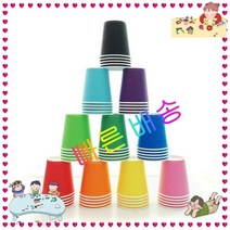 만들기세트 혼합색 종이컵 어린이집 칼라 수업 50개입 유치원 학교 미술 재료 미술 종이컵 행사재료 방과후 6oz, 단품, 단품