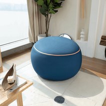 안락 의자 빈백 쇼파 에어 1인용 소파 편안한 푹신한 패브릭 콩주머니 모찌 쿠션, 76x76cm, 프리미엄 블루