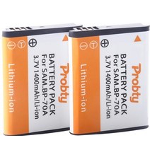 BP-70A 교체 배터리 및 충전기 삼성 SL50 SL600 ES65 ES67 ES70 ES71 ES73 1400mAh, 02 2 battery
