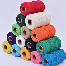 로프천국 컬러 면 로프 마크라메 재료 실 3mm 100M 인테리어 수예부자재, 3mmx100m, 와인레드