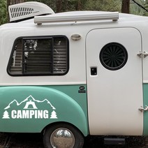 캠핑카 차량용스티커 튜닝 자동차스티커 카라반꾸미기 데칼스티커 10종, 3 캠핑, 대형, 화이트