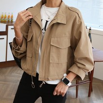 빅포켓크롭야상자켓 빅사이즈 아우터 카라 자켓 오버핏 박스핏 여성용 루즈핏