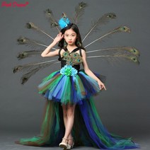 포 쉬 꿈 소녀 공작 꽃 파티 투투 드레스 기차 할로윈 Tulle 공작 공주 어린이 파티 이브닝 드레스|Dresses|