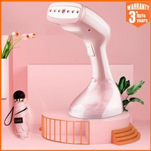 핸드헬드 스티머 1500W 강력한 의류용 휴대용 15 초 빠른 가열 스팀 다리미 가정용 여행용 경량 원버튼 시작 7 홀 노즐, [01] 분홍색, [01] CN