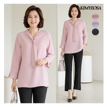 김여사 피치 타이 블라우스 엄마옷/마담옷/중년여성/40대/50대