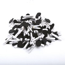미니 하트 나무집게 10p 사진걸이 장식소품, 10 X 35 X 4 mm, 10개, 블랙