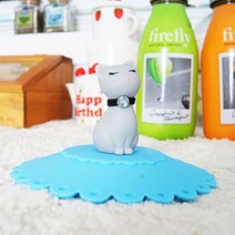 바이앨리 도도한 고양이 도도캣 실리콘 밀폐 머그 컵덮개 겸 컵뚜껑 (돌잔치 답례품), 도도캣 아이보리캣