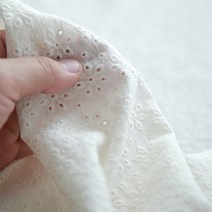 [천매니아] 면레이스자수원단 미니펀칭크로버_네츄럴