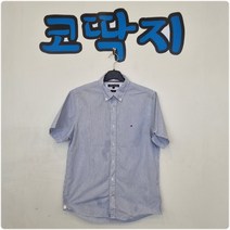 남03432 타미힐피거정품 스트라이프 여름 반팔 셔츠 중고구제 코딱지구제