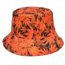 여름 여성 남성 등산모자 부니햇 2021 면 낚시 모자 힙합 모자 커플 메이플 리프 탑, 주황색, 55-58cm