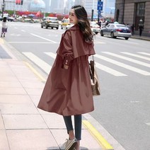 봄가을옷 중 롱 캐주얼 트렌치코트 여자 허리 날씬해 보이는 코트 코트