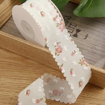 페브릭장식1미터 레이스 트림 더블 벨벳 쉬폰 테이프 Diy 꽃 장식 보우 헤어 재봉 액세서리 웨빙 패브릭, 04 4_01 1M
