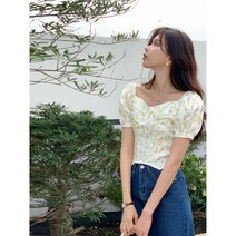 SUNNY 여성 여름 꽃무늬 블라우스