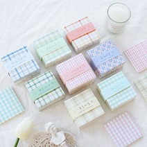 체크무늬 시리즈 메모패드 200P 떡메, 핑크