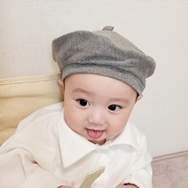 아기 베레모 면 유아 빵모자 턱 끈 고정 고리