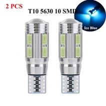 자동차 LED 신호등 캔버스 프리 에러 5630 칩 T10 W5W 194 전구 백색 자동 웨지 사이드 트렁크 램프 2 PCs 6500K 12V, 02 ice blue, 2개
