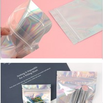세영마켓 다용도 홀로그램 소분 지퍼백 1P 휴대성 악세사리보관, 12x18cm, 1개, 1개