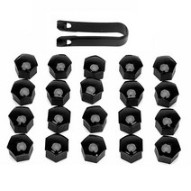 20Pcs 17mm 자동차 바퀴 너트 볼트 캡 자동 허브 나사 커버 림 외부 장식 플매트 카펫 러그 소켓 보호 방진 도구, [1] 17mm black