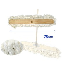 바닥 먼지제거용 리필 강당걸레 흰색 75cm 체육관용 빌딩청소 밀대걸래 봉