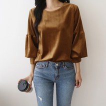 아이슈즈새틴 골덴 9부 블라우스 1042273