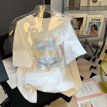 스타일아유 30종 여성 여름 면 프린트 롱박스티 오버핏 루즈핏 레터링 반팔 티셔츠 캐주얼 빅박스티셔츠