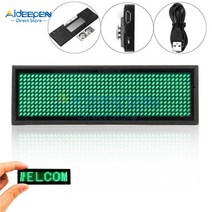 led 명찰 미니 소형 LED 디지털 디스플레이 충전식 프로그래밍 가능 이름 15 가지 표시 언어 내구성 스크, 01 Green no Bluetooth