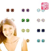 [2＋4] 14K 사계절 탄생석 0.2캐럿 귀걸이 12종_EQTO4004