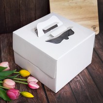 중앙패키지 쉬폰케익박스 1호 백색무지 받침포함세트, 10개