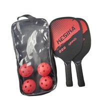 피클볼 Pickleball 패들 세트 라켓 나무 4 공 성인 가방을 운반 여성 pickleball 라켓 야외 훈련 스포츠 85, 빨간색
