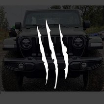 지프랭글러용품 지프랭글러jl용품 크리에이티브 자동차 헤드라이트 고스트 클로 스크래치 데칼 엔진 후드, 02 WHITE