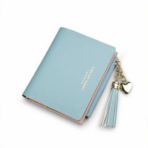 여성용 작은 지갑 미니 바이폴드 슬림 카드 케이스 홀더 지퍼 동전 포켓 Z-블랙, Z-Blue