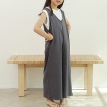 아동 점프수트 쿨소재 점프슈트 여아 무지 브이넥 바지 팬츠 데일리 캐주얼