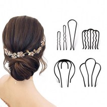 U핀 머리핀 올림머리핀 헤어핀 고정핀 헤어 고정 올림 머리 핀 뒤 꽂이 유핀 머리고정핀 KK358, 5.고정핀3세트