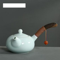 자사호 전통 다도 다기 차반 차도구 세트 수제 일본식 청자 찻 주전자 세라믹 쿵푸 차 나무 손잡이 중국 도자기