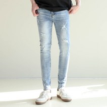 모룸 클로딩 디스트로이드 연청 데님 팬츠 M1199