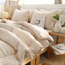 마이센스 미니체크 세미마이크로 차렵 이불 + 패드 베개커버 세트