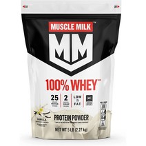 머슬 밀크 웨이프로틴 단백질 보충제 파우더 2.27kg, 바닐라 5파운드(1팩)