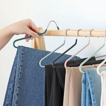 의류매장 옷장 구김방지 논슬립 코팅 슬림바지걸이 1P, 블랙