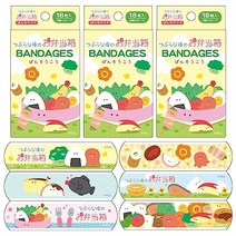 일반 의료기기 구급정창고 一般医療機器 救急絆創膏 つぶらな瞳のお弁当箱 計54枚 18枚入(6柄×3シート) 3箱セット スタンダードサイズ 19×72mm 日本製 絆創膏 キャラクター 子供 小