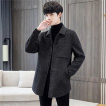 가을·겨울 시즌 남성 리버시블 코트 트렌드 모직 모직 체크 코트 남성복
