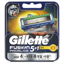 질레트 퓨전 프로글라이드 파워 면도날 4입, 4개입, 1개