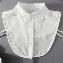 레이스카라 목가리개 셔츠 레이어드룩 니트티 매너가리개 가슴가리개 레이스카라셔츠 블랙 화이트