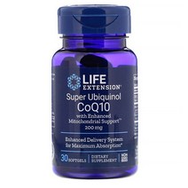 Life Extension 라이프익스텐션 유비퀴놀 코큐텐 200mg 30정 Super Ubiquinol CoQ10, 1개