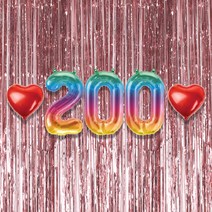 200일 이벤트 포토존 세트 아기 기념일 커플 축하 기념 숫자 풍선 하트, 06.커튼-(로즈골드)-200(소)-칵테일