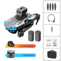 S138 Quadcopter 4K HD 드론 듀얼 카메라 RC 접이식 Dron Rc 헬리콥터 드론 빛 광학 흐름 선물 장난감, black 2B
