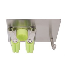 청소용품전문점 접착식 스텐 청소도구걸이 초록색 홀더