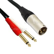 HA41 캐논 XLR/숫 - 2모노 5.5(6.3) TS 변환 케이블 오디오 앰프 믹서 스피커 음향 연결선, 10M, HA41 캐논-2모노5.5