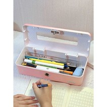 지문인식필통 잠금필통 필기구 케이스 신기한 학용품, 화이트 (지문인식) USB 충전케이블 포함